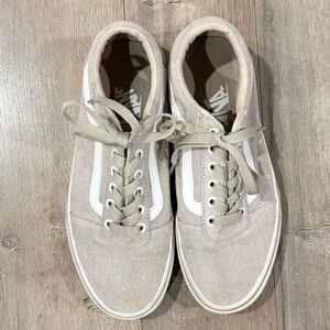 Vans Women’s Beige and White Sneakers